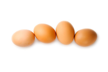 Eggs isolated on the white background