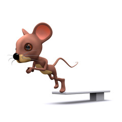 3d mouse takes the plunge off diving board