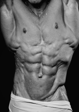 Male torso with muscled six-pack