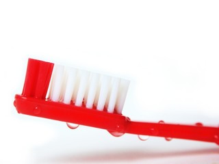 Toothbrush with water drops