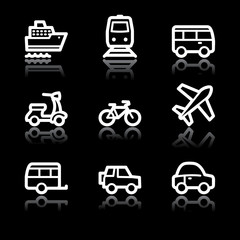 White contour transport web icons V2