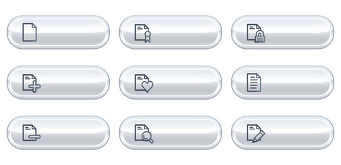 Document web icons set 2, white buttons with copyspace