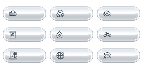 Ecology web icons set 4, white  buttons with copyspace
