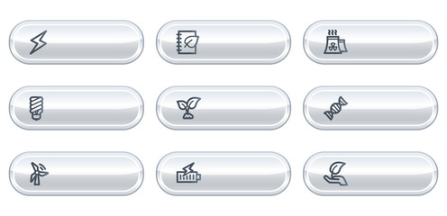Obraz premium Ecology web icons set 5, white buttons with copyspace