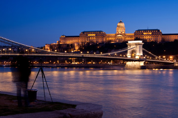 Fototapeta na wymiar Night lights in Budapest