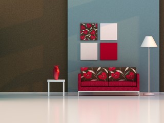 brown living room , modern room
