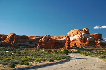 Abwaschbare Fototapete Naturpark Sunny day in Arches Canyon. Utah. USA