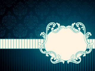 Oval vintage rococo label