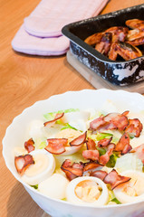 Salad with egg and chicken