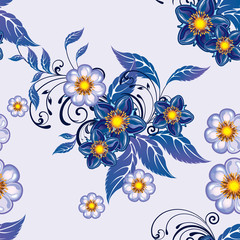 Seamless floral background. Vector illustration.