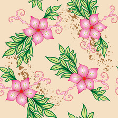 Obraz premium Seamless floral background. Vector illustration.