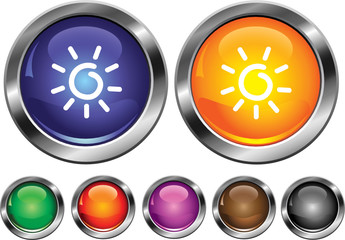 Vector collection icons with sun sign, empty button included