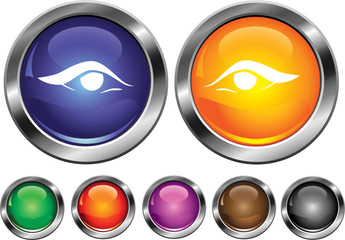 Vector collection icons with eye sign, empty button included