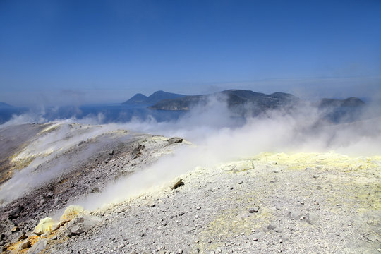 Vulcano volcano crater