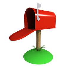 3d mailbox red