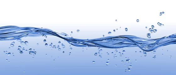 Foto op Plexiglas Flowing water panorama with bubbles © electriceye