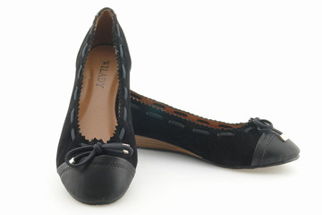 Ballerines noires en cuir et daim