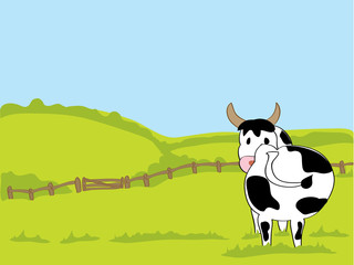 Obraz na płótnie Canvas black and white cow