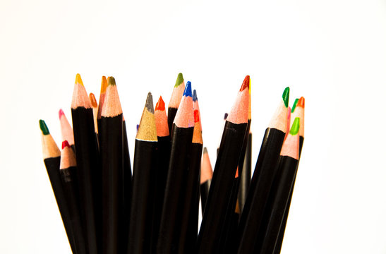 Colourful watercolour pencils