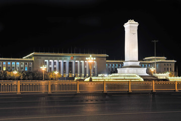 China Beijing Tiananmen square at night