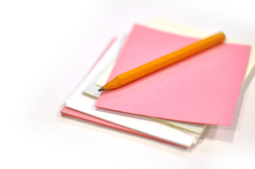 Pencil on the notepaper