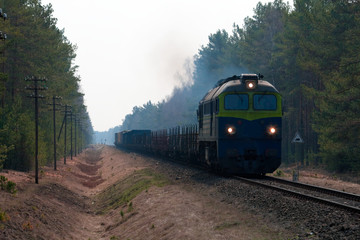 Freight diesel train