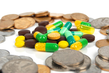 medicine and coins