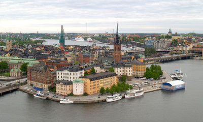 Fototapeta na wymiar aerial view of stockholm city