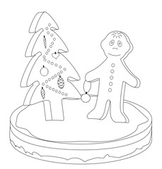 Gingerbread little man, monochrome