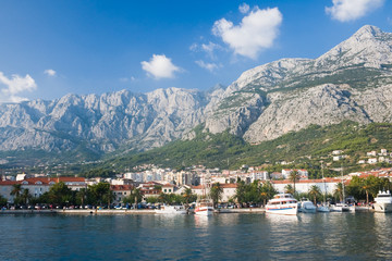 Fototapeta na wymiar Makarska Resort and mountains Biokovo. Croatia