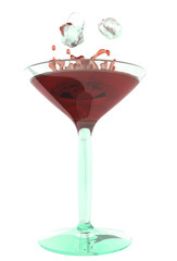 Color cocktaile in wineglass