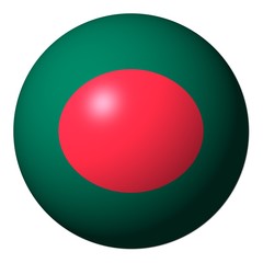 Bangladesh flag sphere isolated on white illustration
