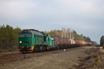 Fototapeta premium Freight diesel train