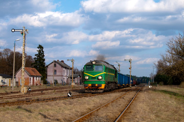 Freight diesel train