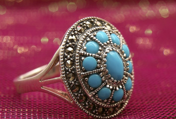 Silver ring with turquoise