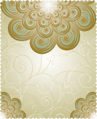Obraz na płótnie Canvas Retro card with scrolls and florals