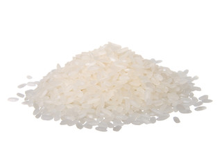 Fototapeta na wymiar Pile of rice isolated on white