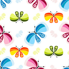 Seamless vivid pattern with butterflies
