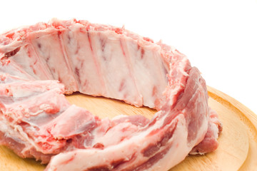 Uncooked Pork ribs with raw meat