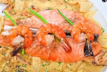 Salmon fish and seafood