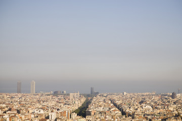 Panorama von Barcelona in Spanien