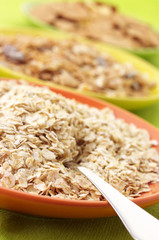 Breakfast cereal in plates