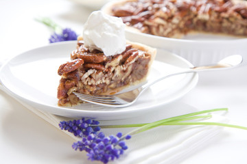 Pecan Pie Slice with whipped cream