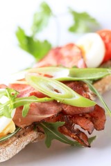 Brown roll with roasted ham