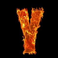 Burning Alphabet letter Y