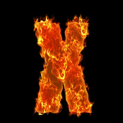 Burning Alphabet letter X