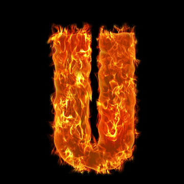 Burning Alphabet letter U