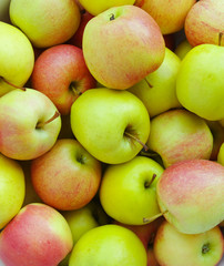 Green and red apples