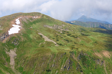 summer mountain ridge (Ukraine, Carpathian Mountains)