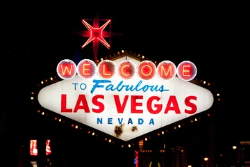 Poster Las Vegas sign at night © soleilc1